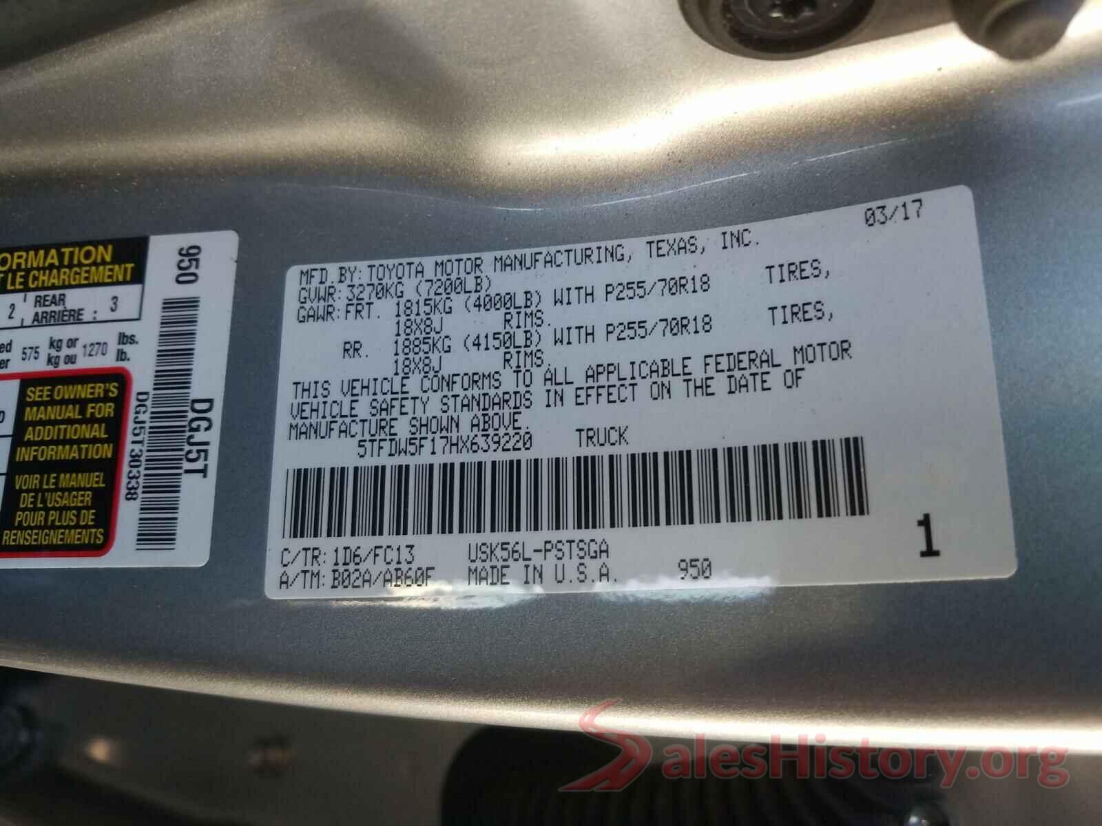 5TFDW5F17HX639220 2017 TOYOTA TUNDRA