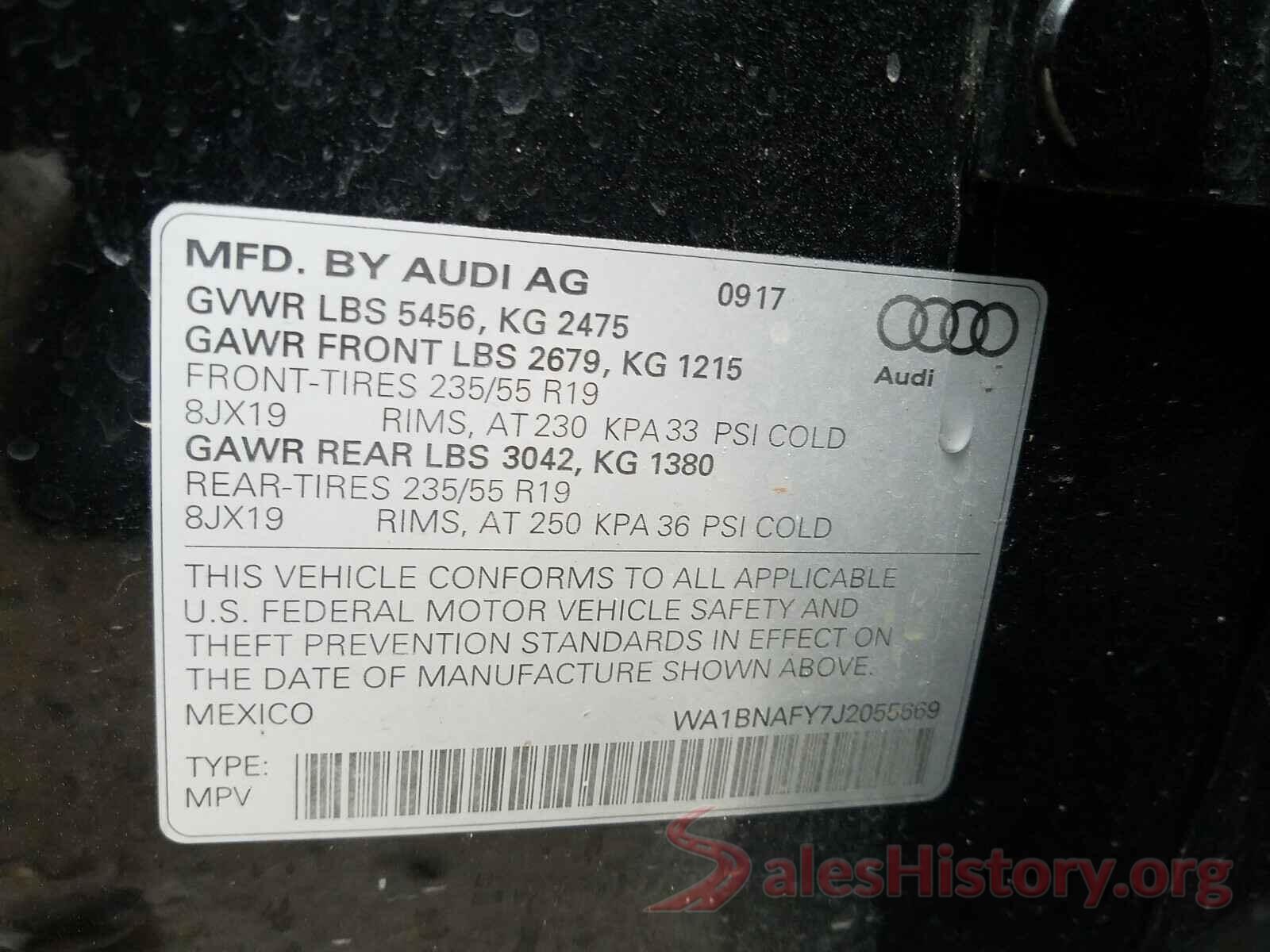 WA1BNAFY7J2055669 2018 AUDI Q5