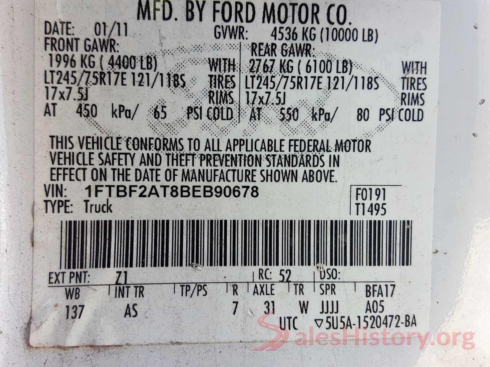 5FNYF8H50LB002921 2011 FORD F250