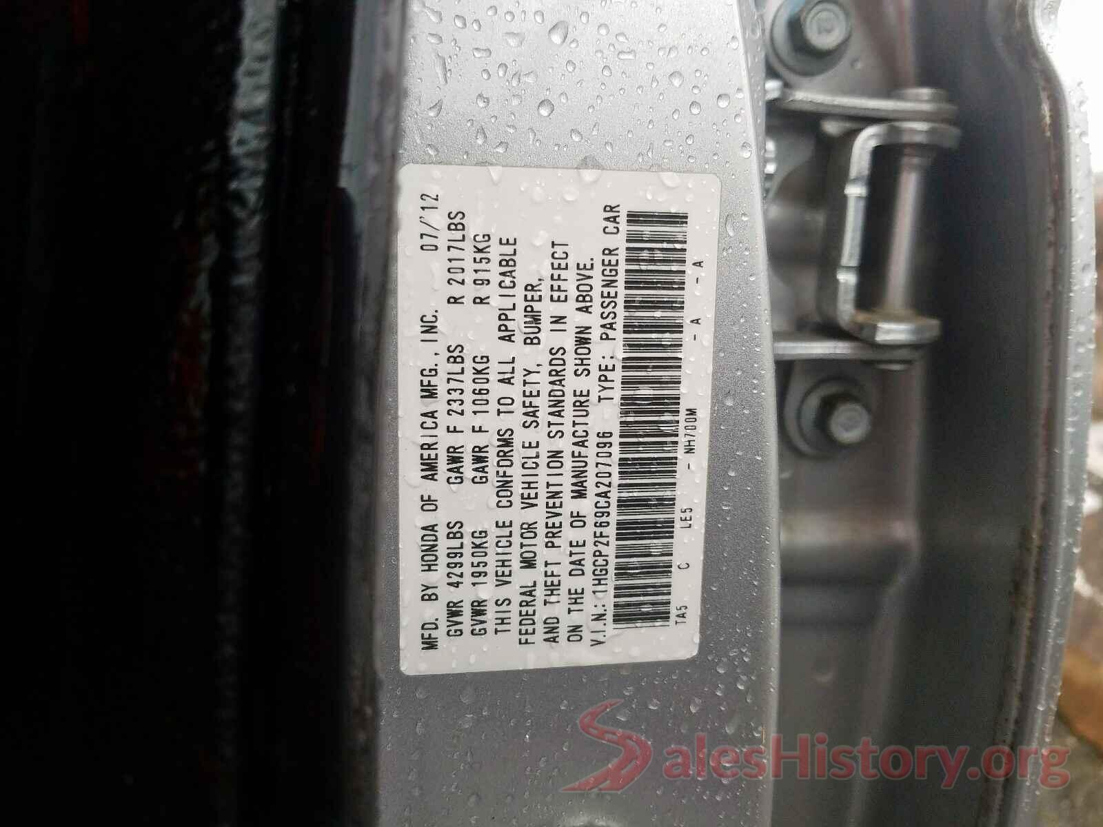 5TFFW5F17HX217425 2012 HONDA ACCORD