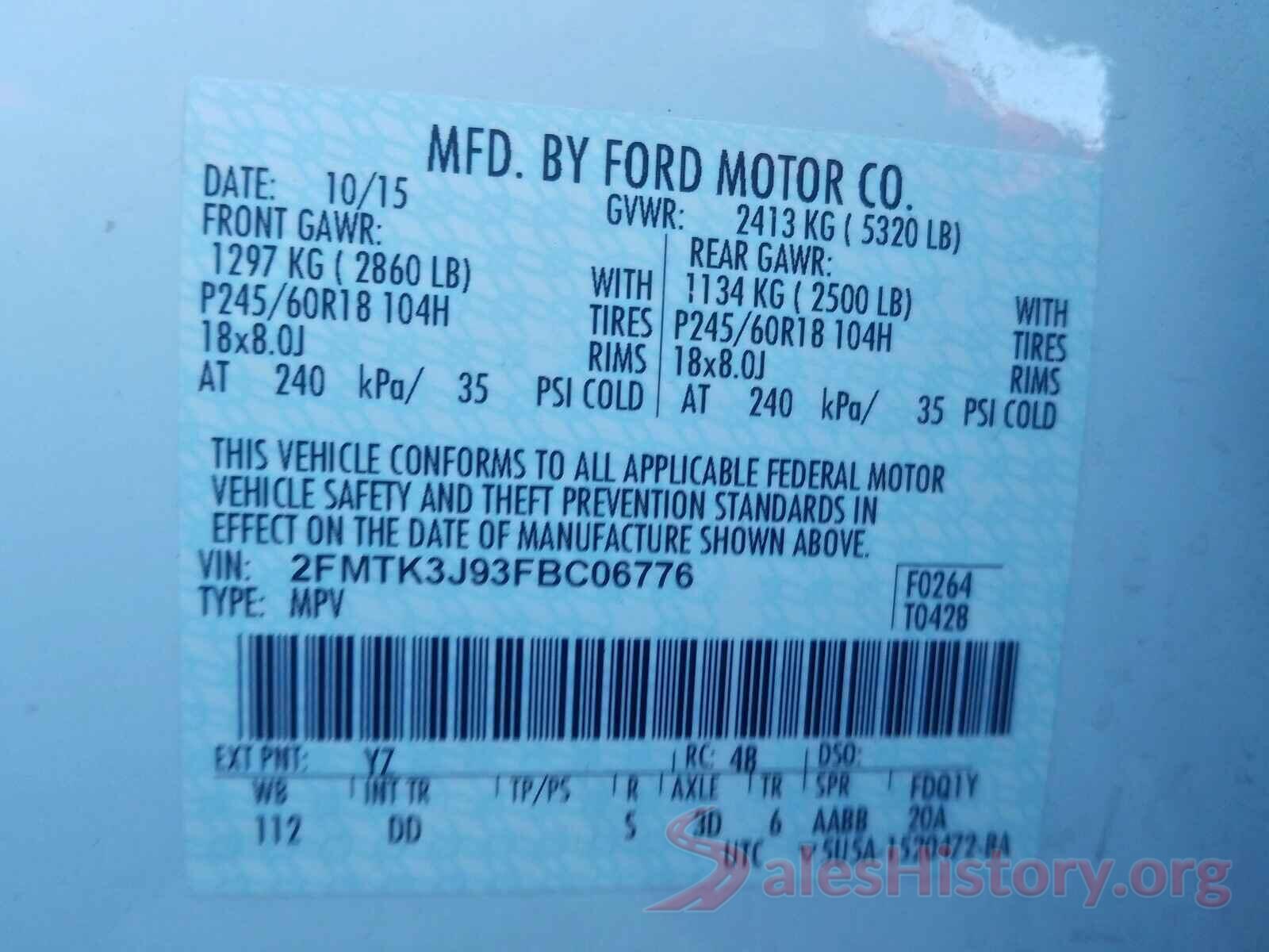 3MZBN1V72HM127487 2015 FORD EDGE