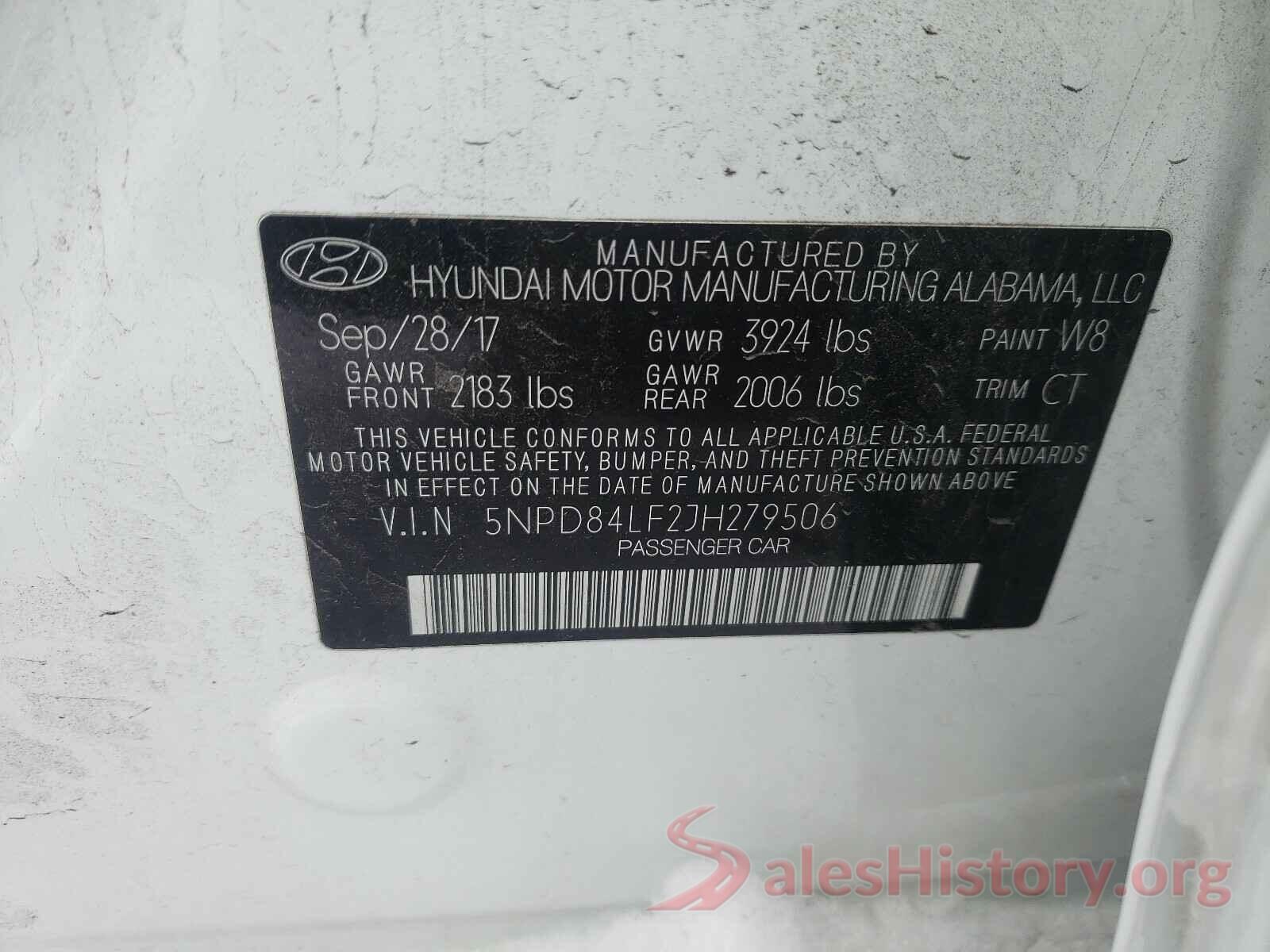 5NPD84LF2JH279506 2018 HYUNDAI ELANTRA