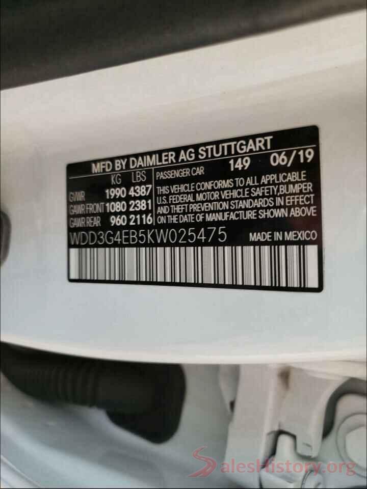 WDD3G4EB5KW025475 2019 MERCEDES-BENZ ALL OTHER