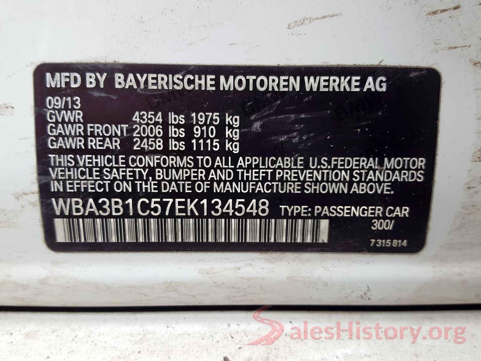 2C3CDXL9XLH157320 2014 BMW 3 SERIES