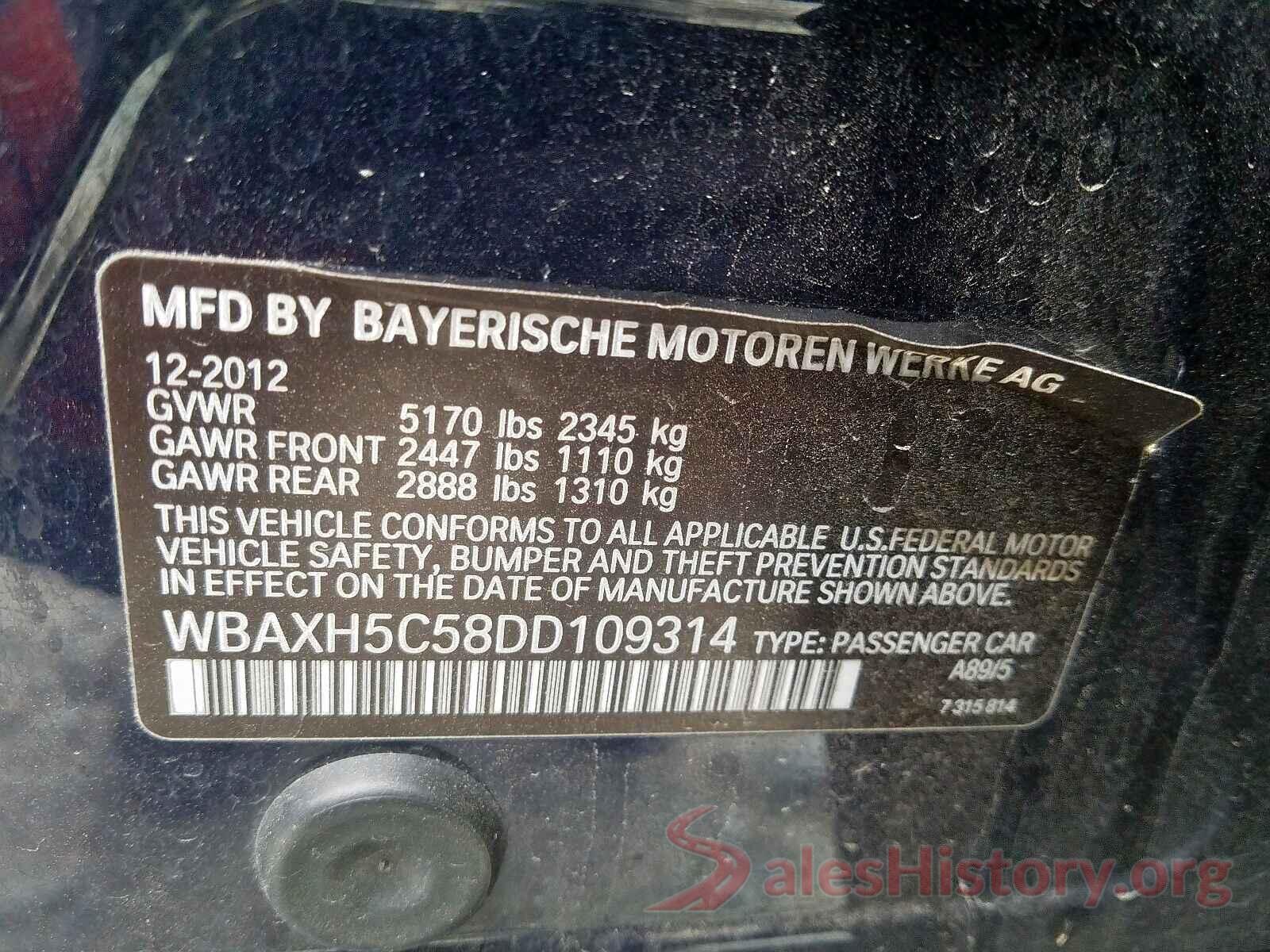 2C3CDXBGXKH709574 2013 BMW 5 SERIES