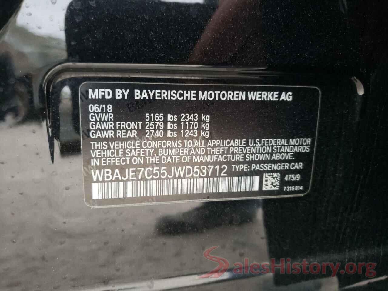 WBAJE7C55JWD53712 2018 BMW 5 SERIES