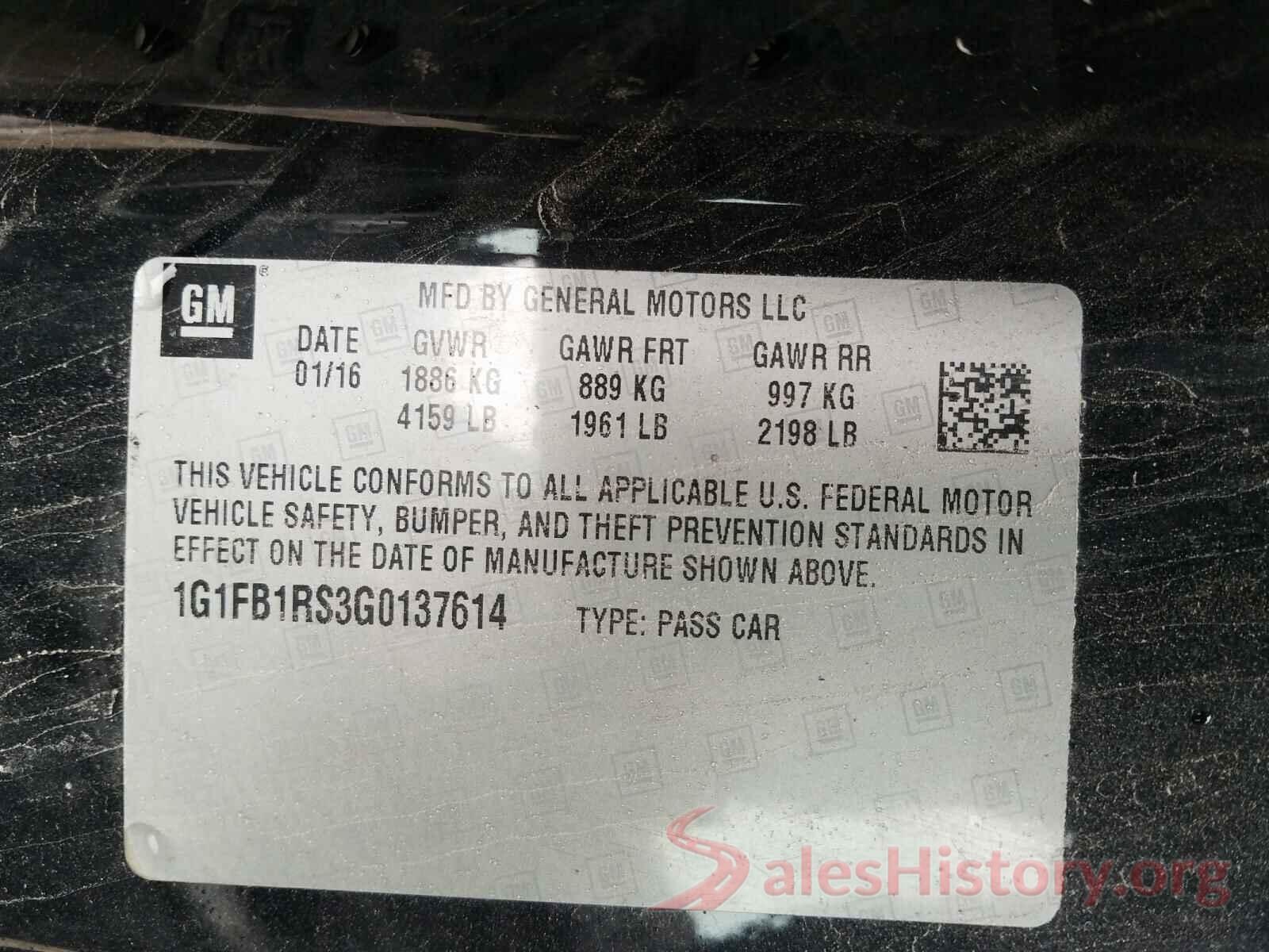 1G1FB1RS3G0137614 2016 CHEVROLET CAMARO