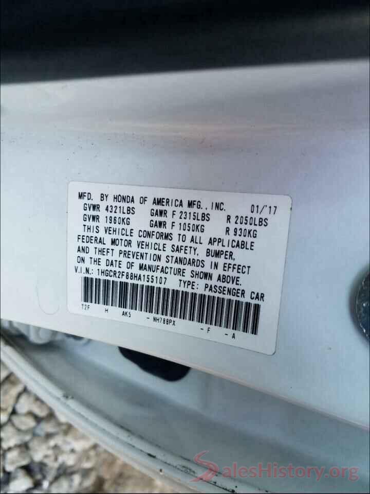 1HGCR2F88HA155107 2017 HONDA ACCORD