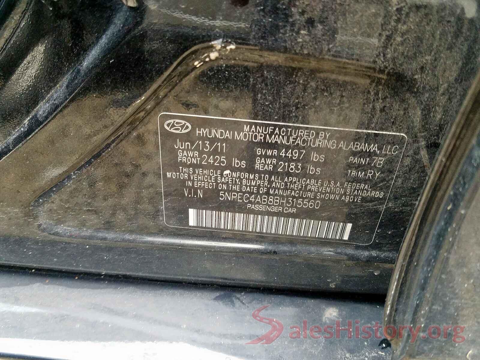 3N1AB7AP7HY207119 2011 HYUNDAI SONATA