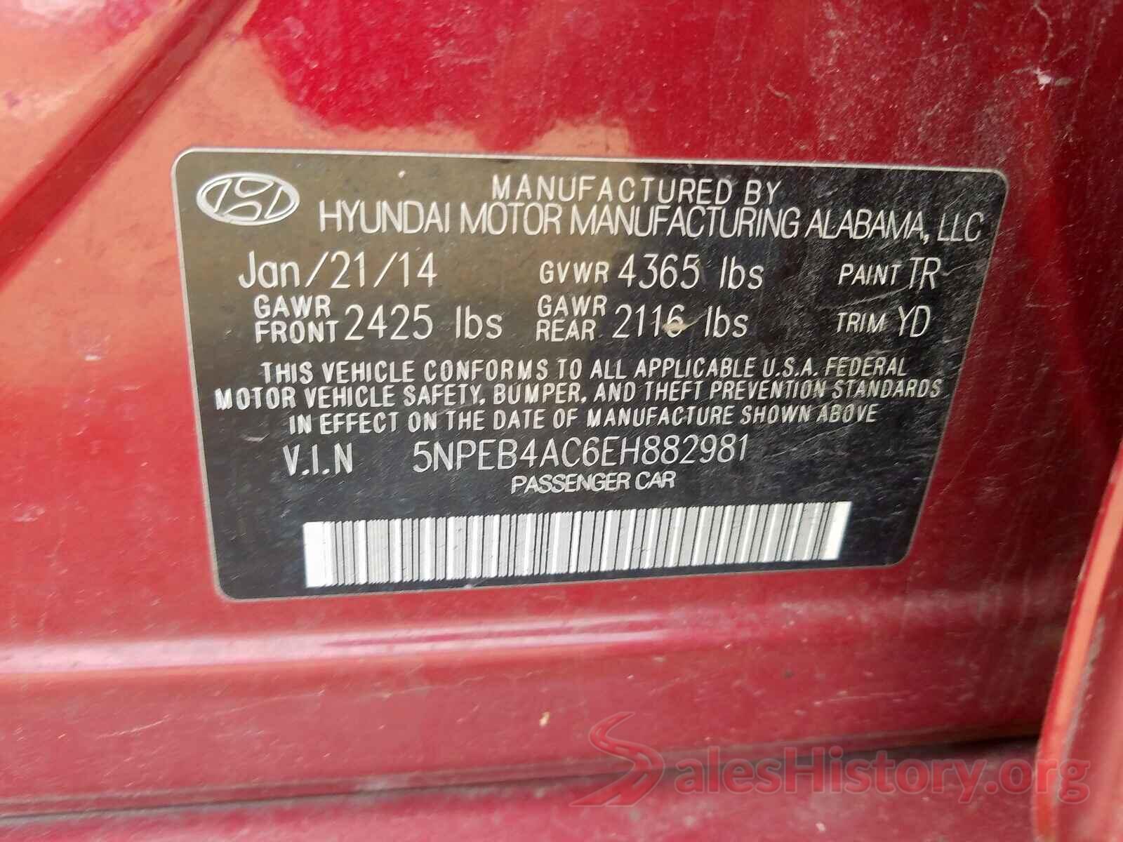 NMTKHMBX5LR113963 2014 HYUNDAI SONATA