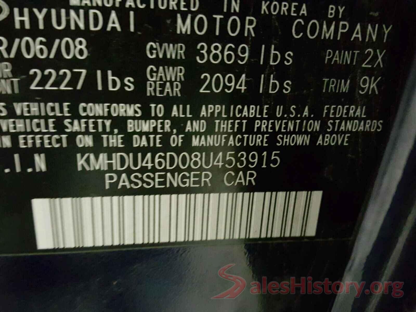 1N4AA6AP1GC904342 2008 HYUNDAI ELANTRA