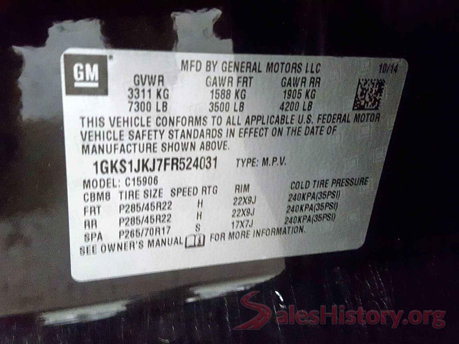 5N1AT2MTXKC833636 2015 GMC YUKON