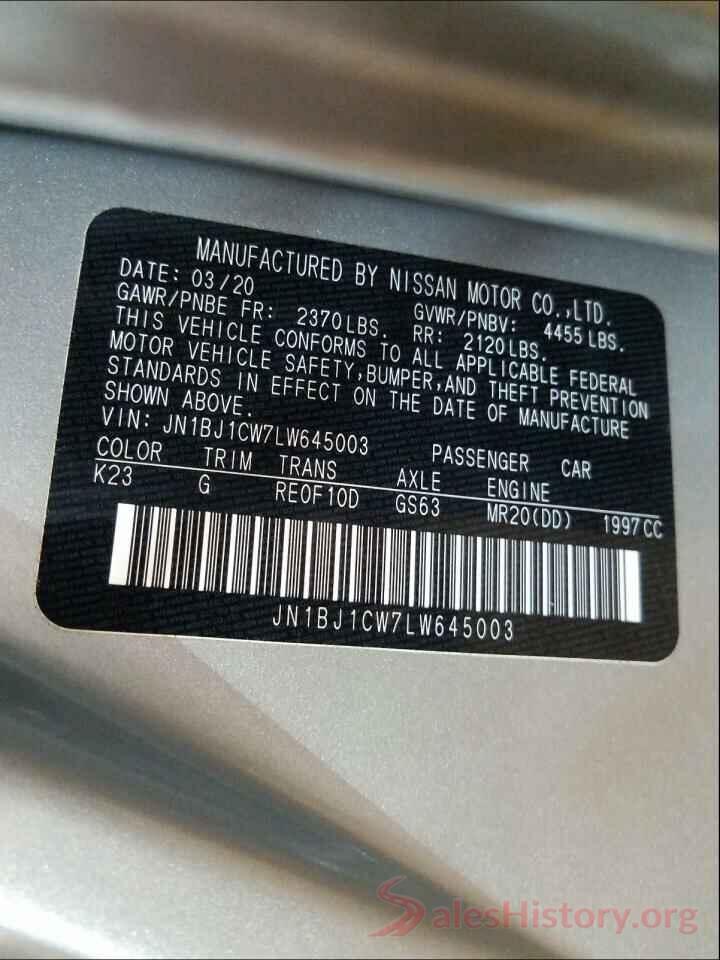 JN1BJ1CW7LW645003 2020 NISSAN ROGUE