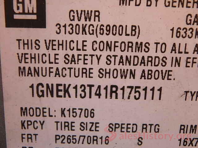 3KPFK4A72HE143462 2001 CHEVROLET TAHOE