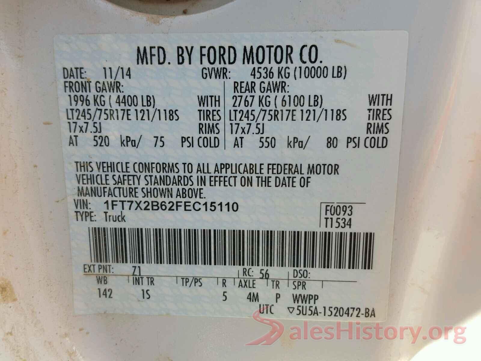 19XFC2F72HE230823 2015 FORD F250