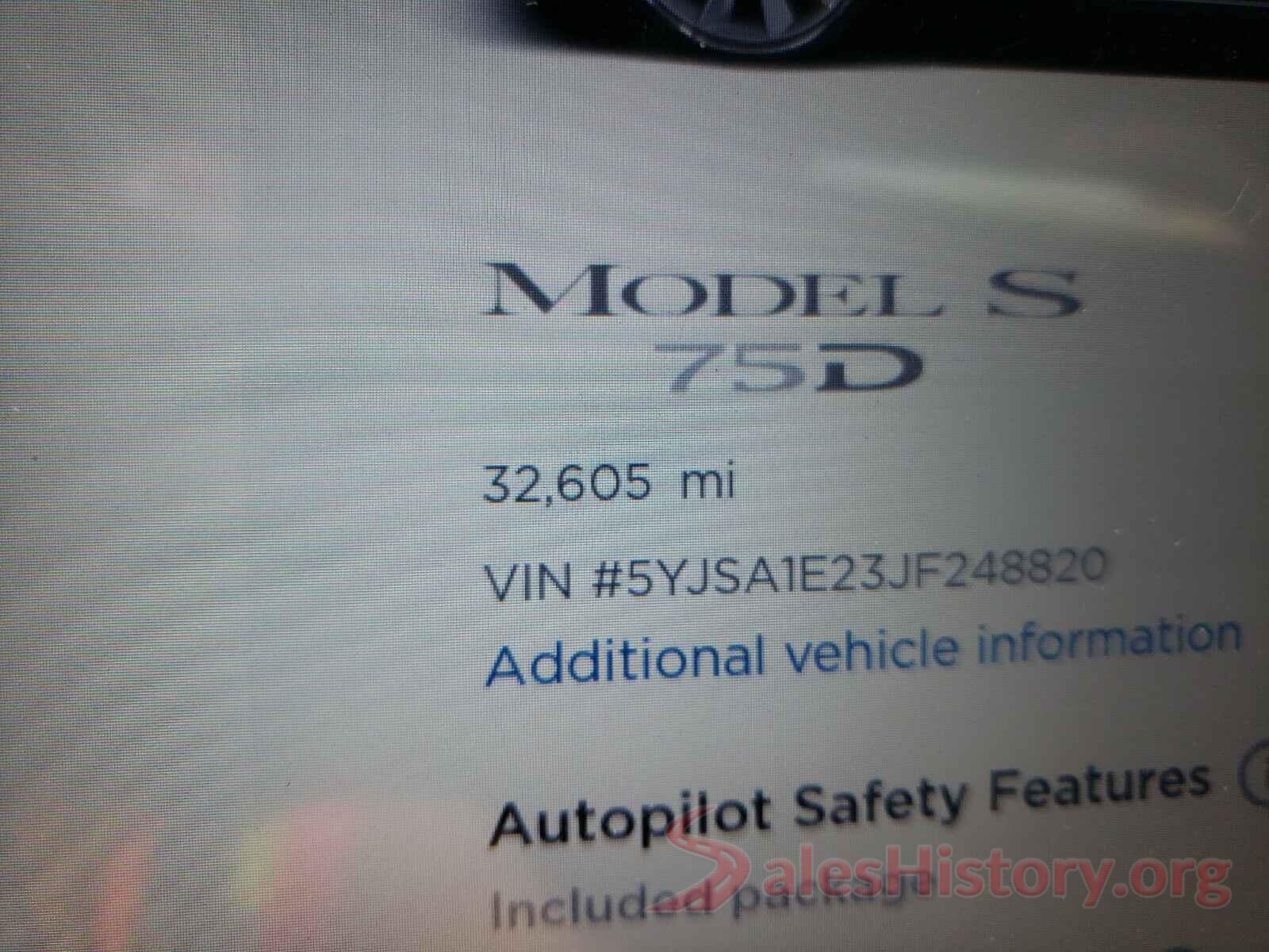 5YJSA1E23JF248820 2018 TESLA MODEL S