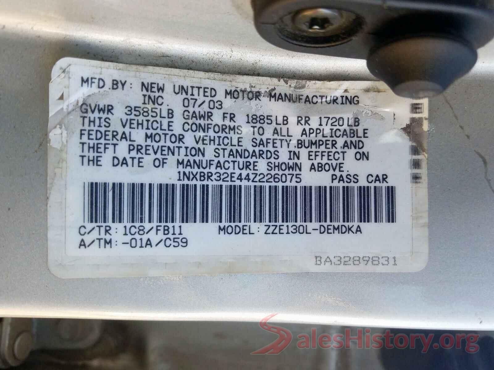 5TDKKRFH4GS181485 2004 TOYOTA COROLLA