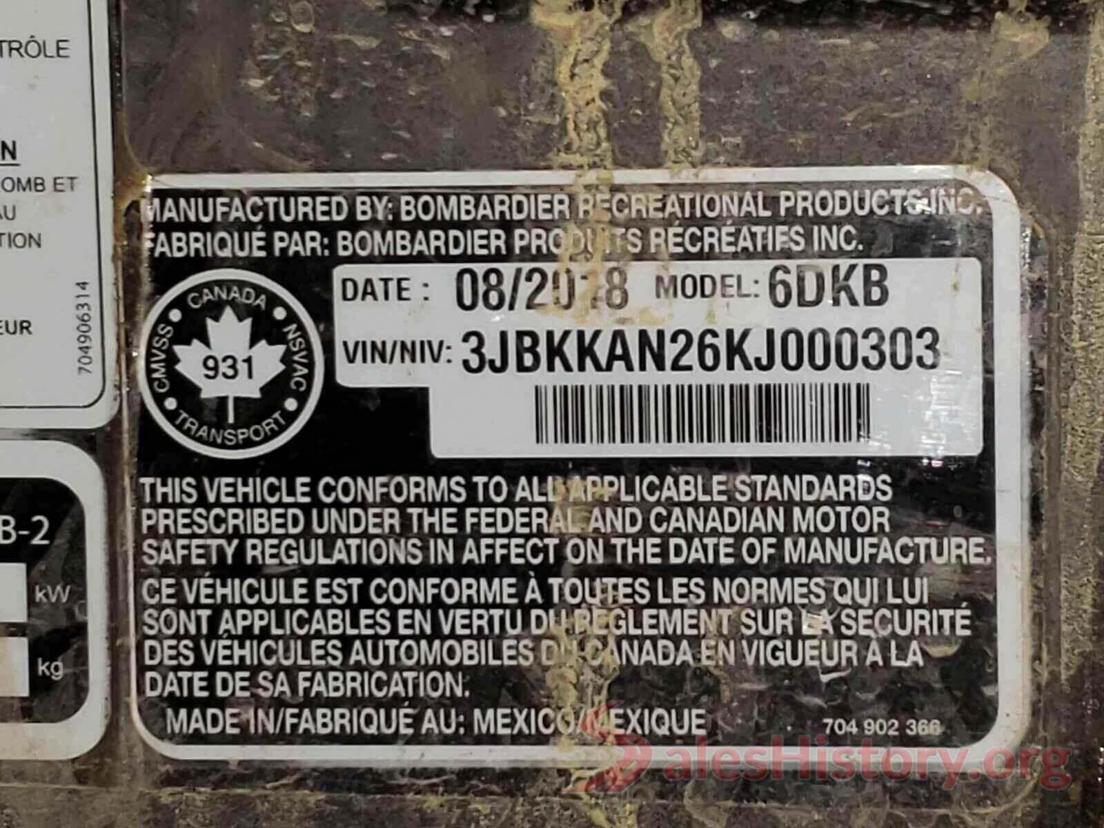 3JBKKAN26KJ000303 2019 CAN-AM SIDEBYSIDE