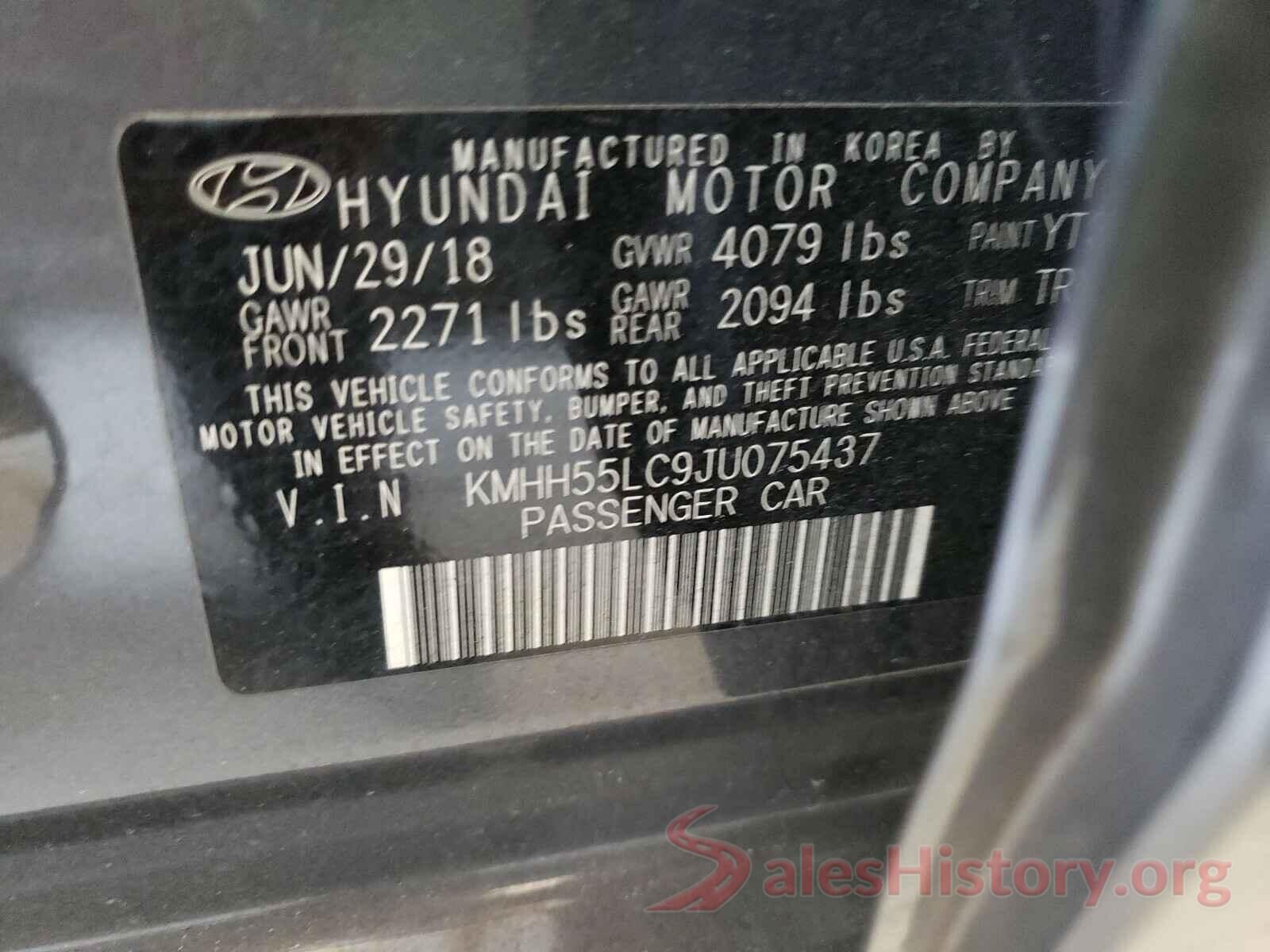 KMHH55LC9JU075437 2018 HYUNDAI ELANTRA