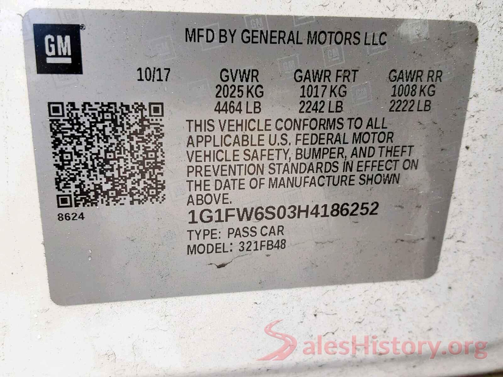 1G1FW6S03H4186252 2017 CHEVROLET BOLT