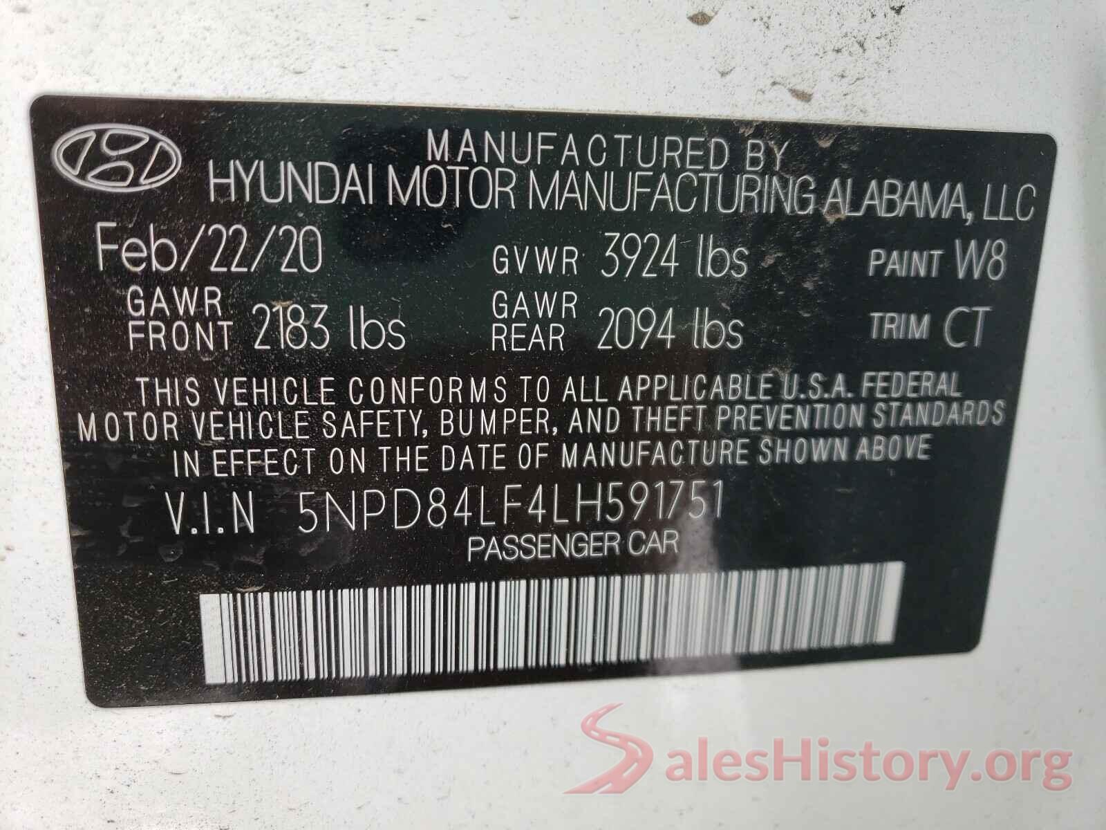 5NPD84LF4LH591751 2020 HYUNDAI ELANTRA