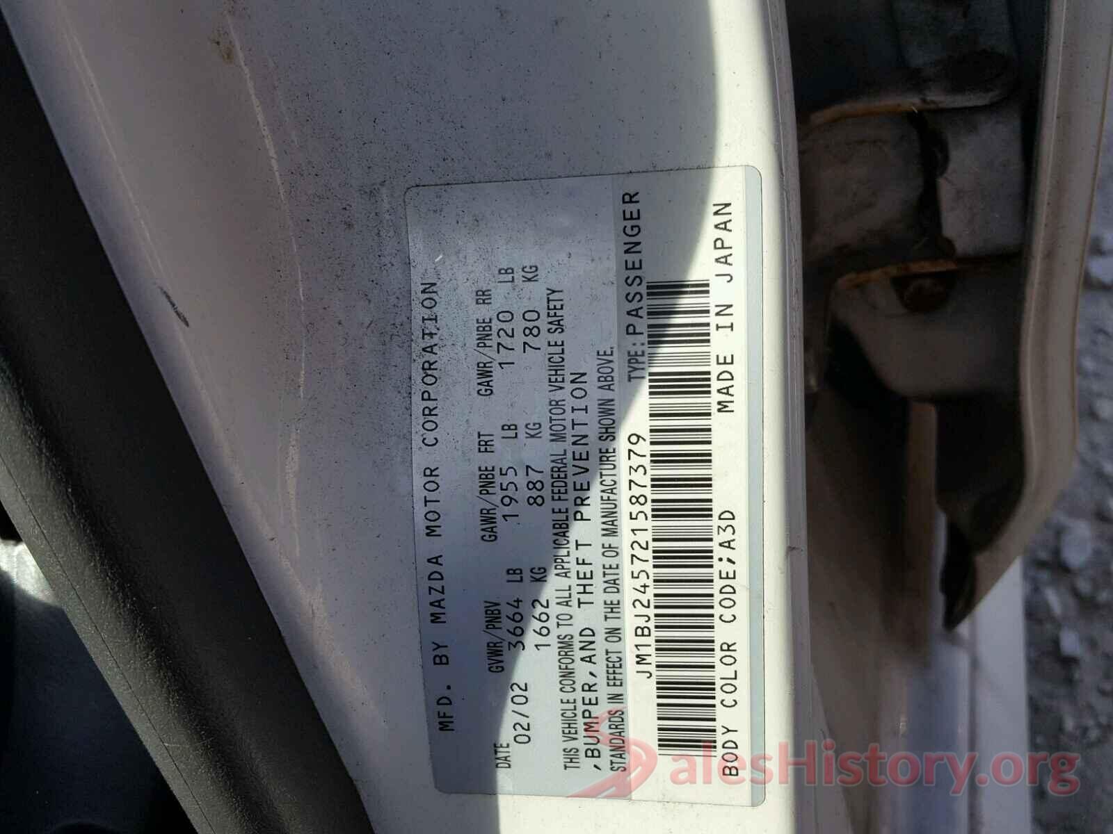 3VWC57BU8MM030239 2002 MAZDA PROTEGE