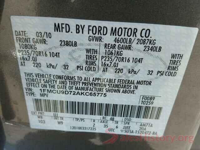 JF1VA1A67L9809285 2010 FORD ESCAPE