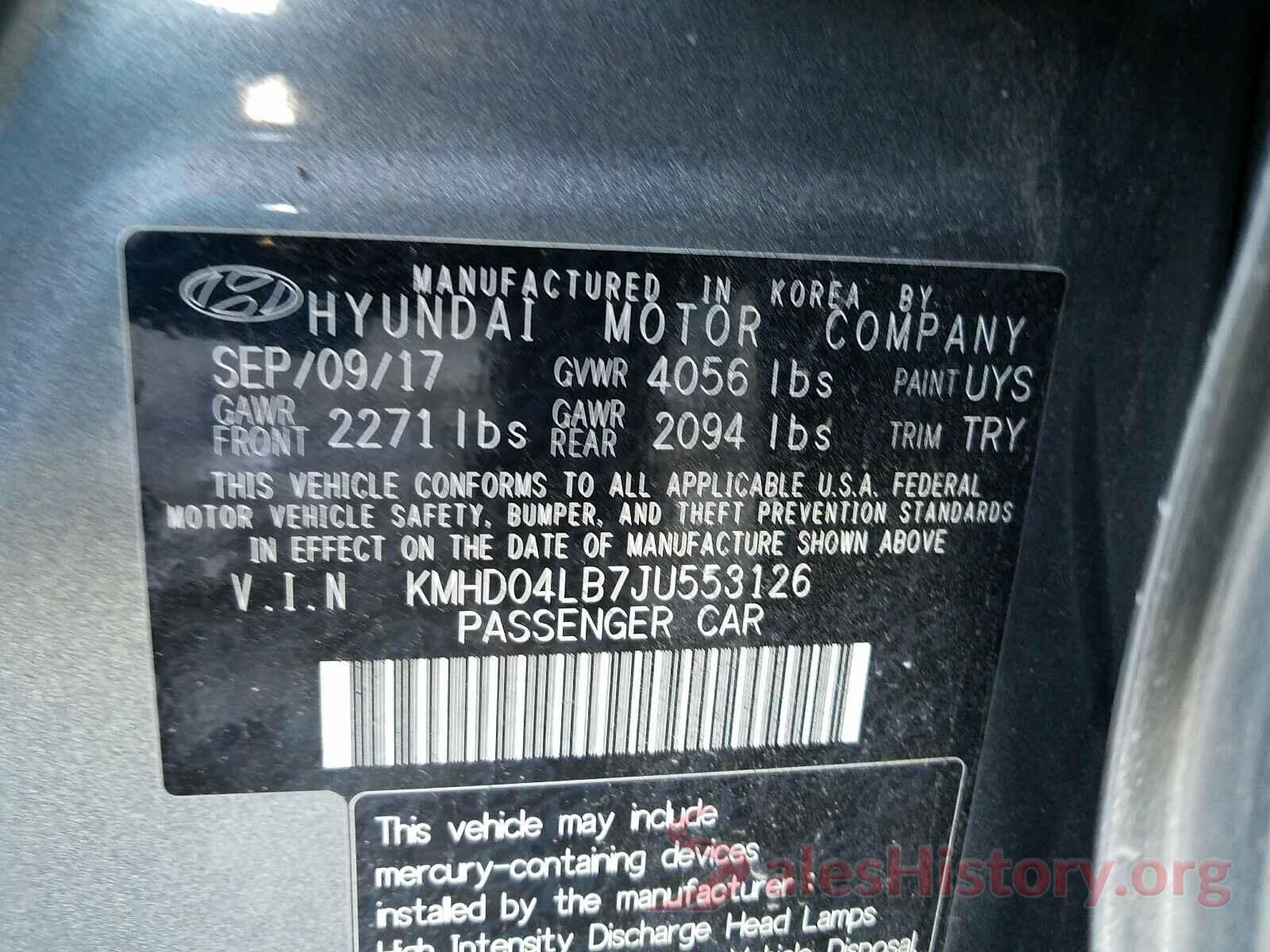 KMHD04LB7JU553126 2018 HYUNDAI ELANTRA