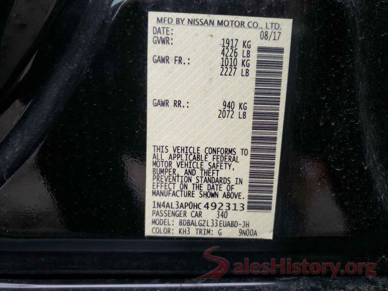 1N4AL3AP0HC492313 2017 NISSAN ALTIMA