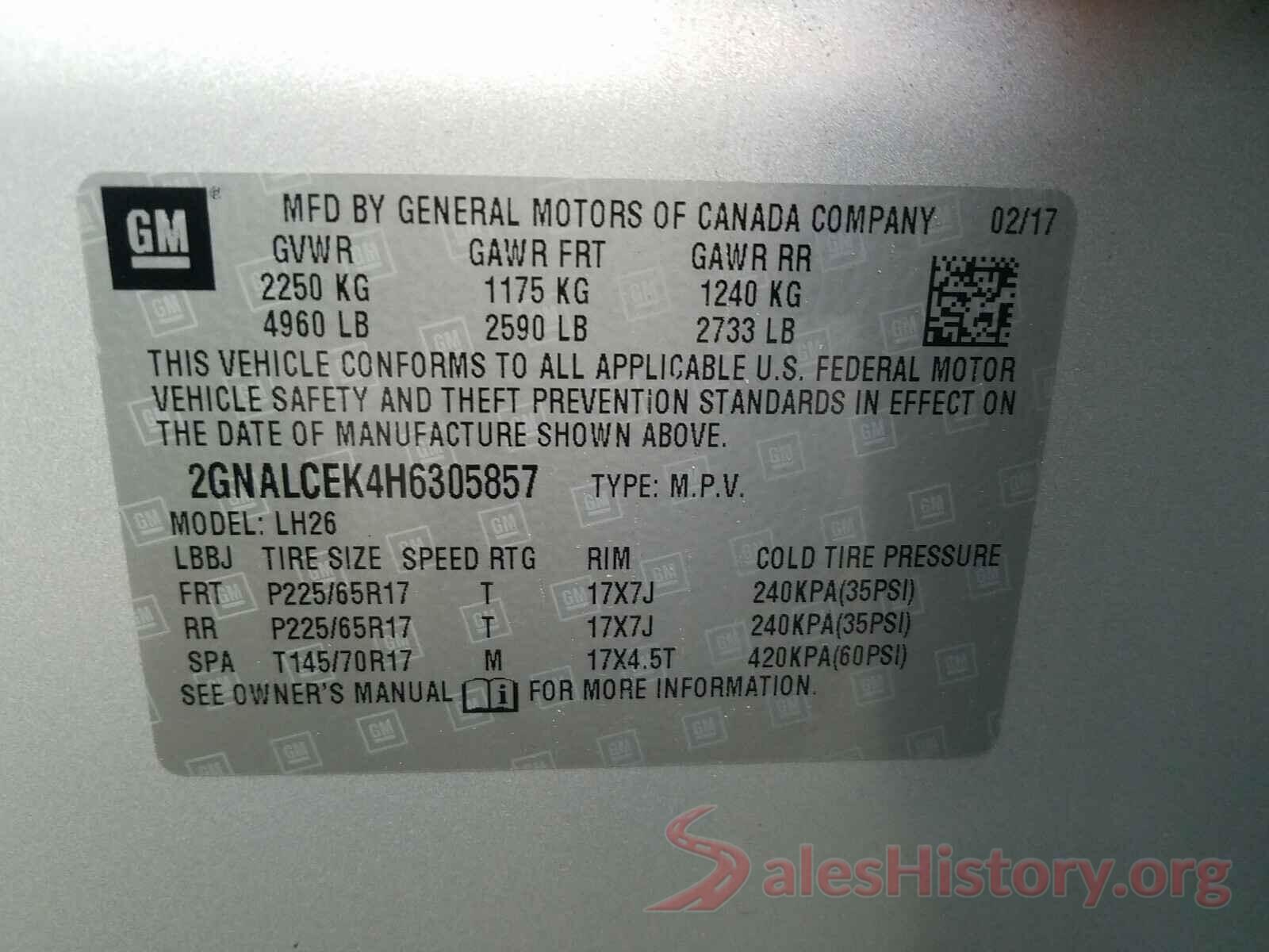 2GNALCEK4H6305857 2017 CHEVROLET EQUINOX