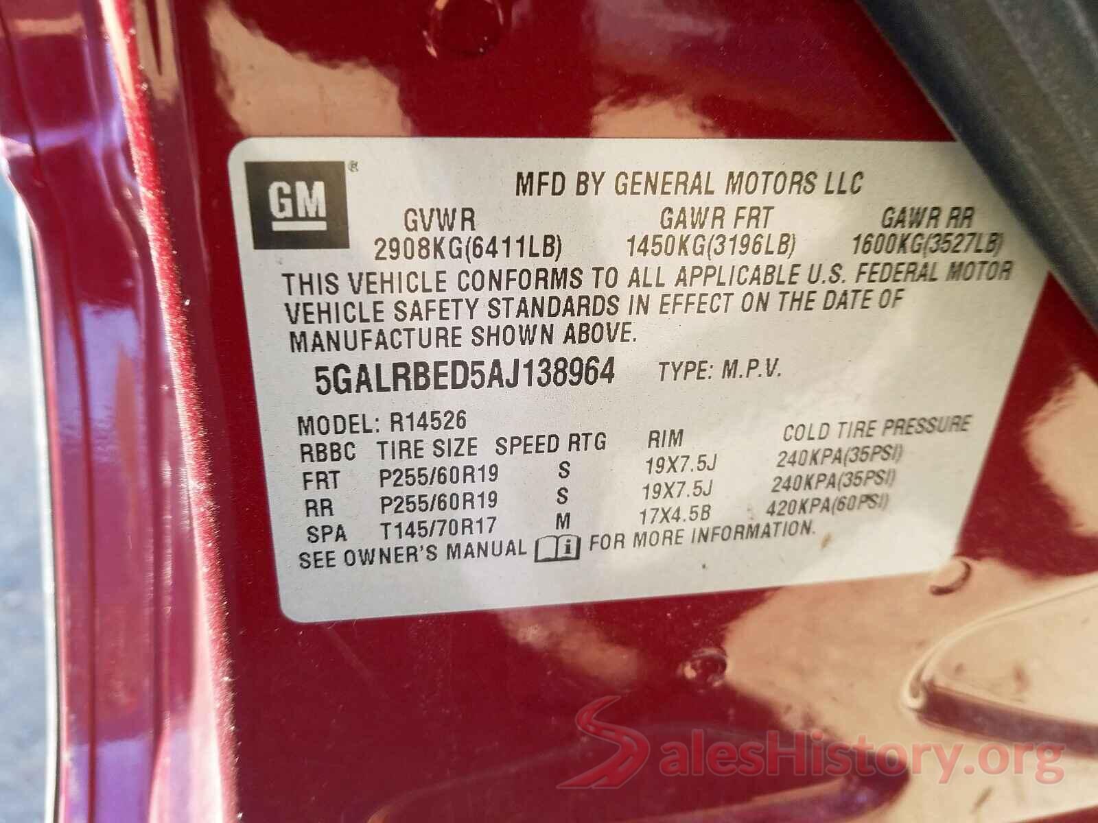 1FMCU0GD2JUC32499 2010 BUICK ENCLAVE