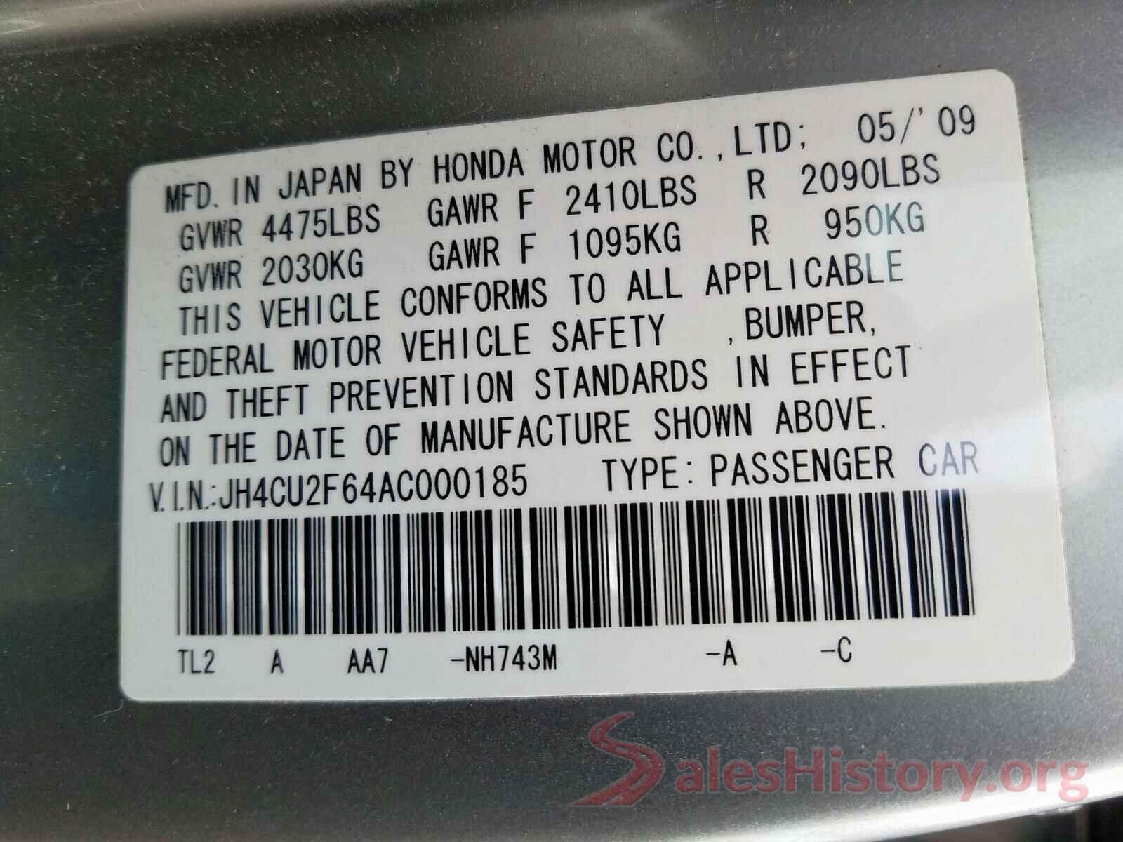 3VWC57BU1KM196342 2010 ACURA TSX