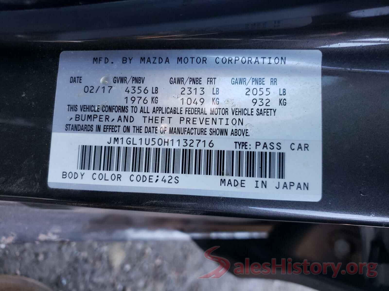 JM1GL1U50H1132716 2017 MAZDA 6