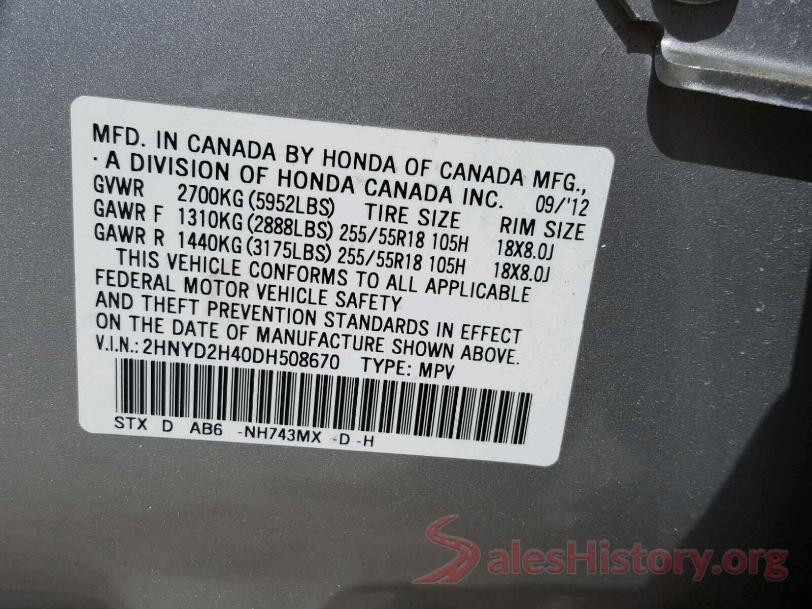 000B61HK5KU170204 2013 ACURA MDX