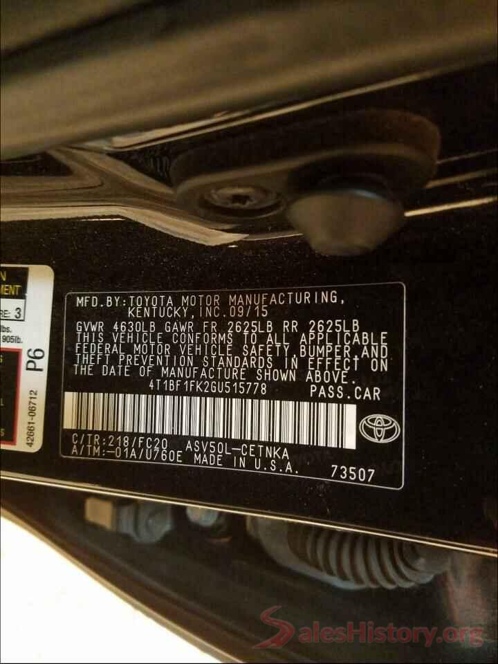 4T1BF1FK2GU515778 2016 TOYOTA CAMRY