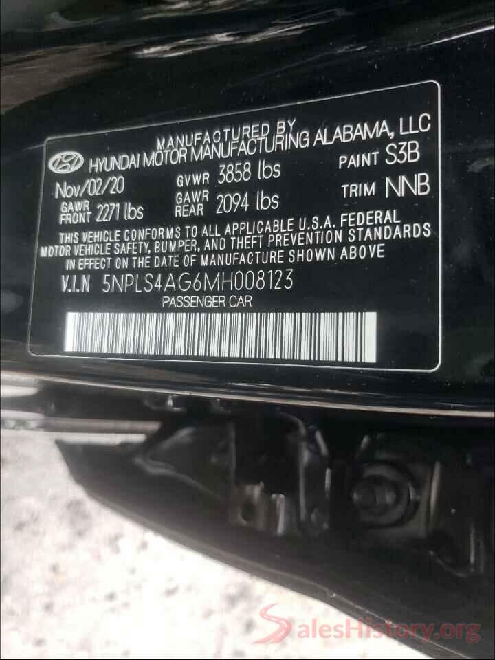 5NPLS4AG6MH008123 2021 HYUNDAI ELANTRA