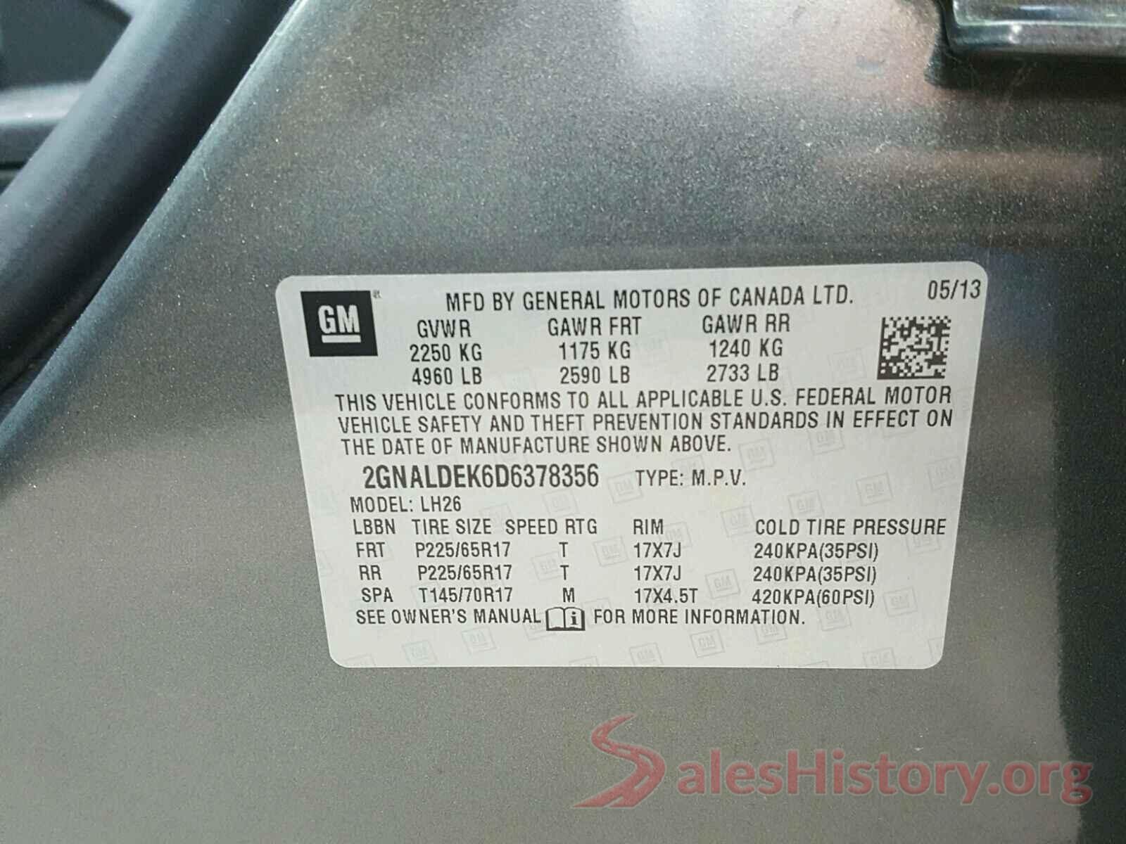 1C3CDFAA8GD533927 2013 CHEVROLET EQUINOX