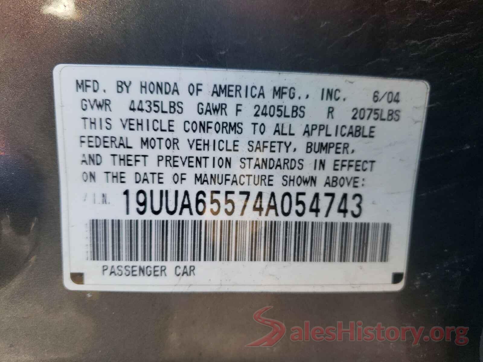 1FADP3K26GL217581 2004 ACURA TL