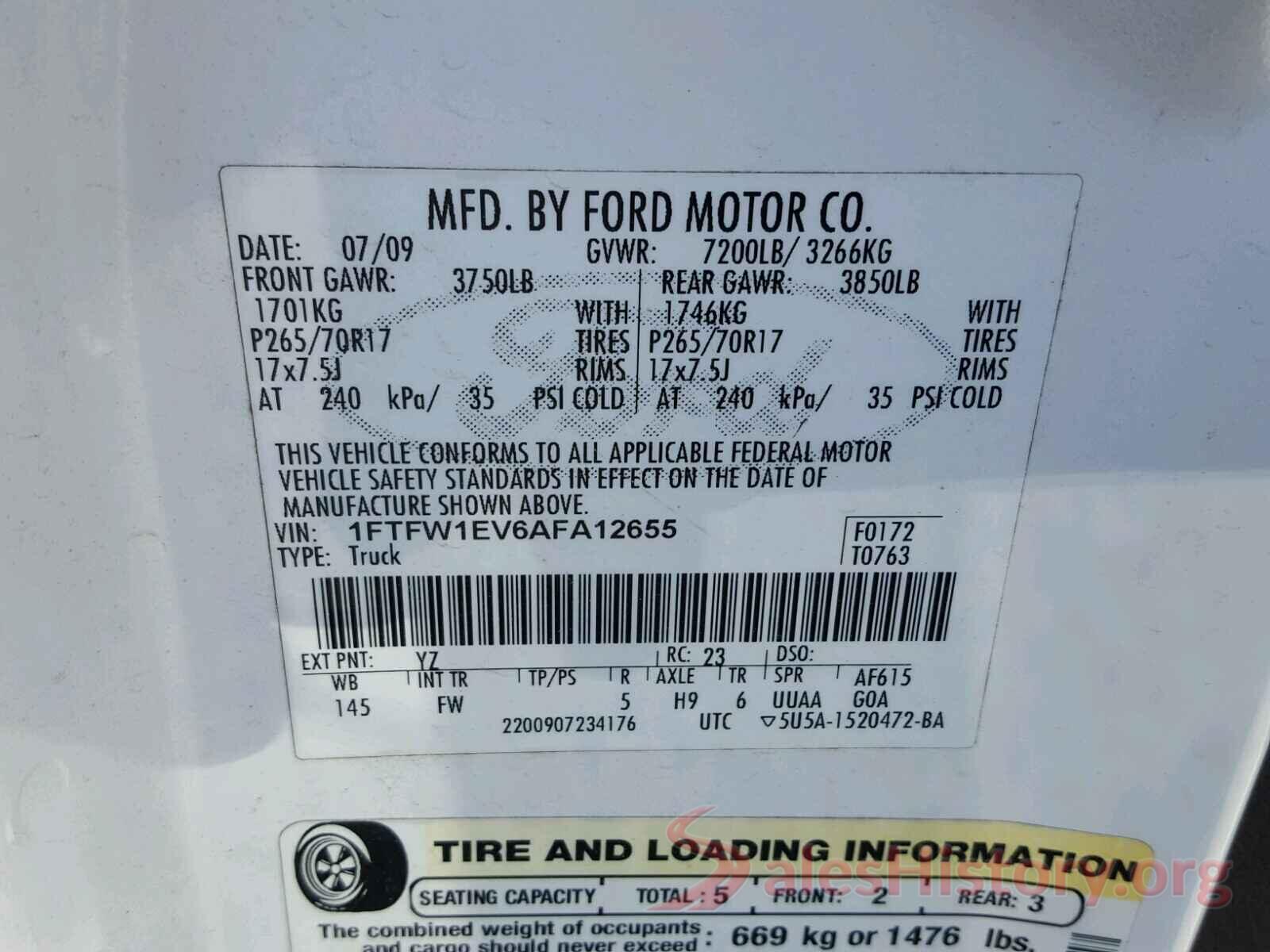 5NMZT3LB4JH069756 2010 FORD F150