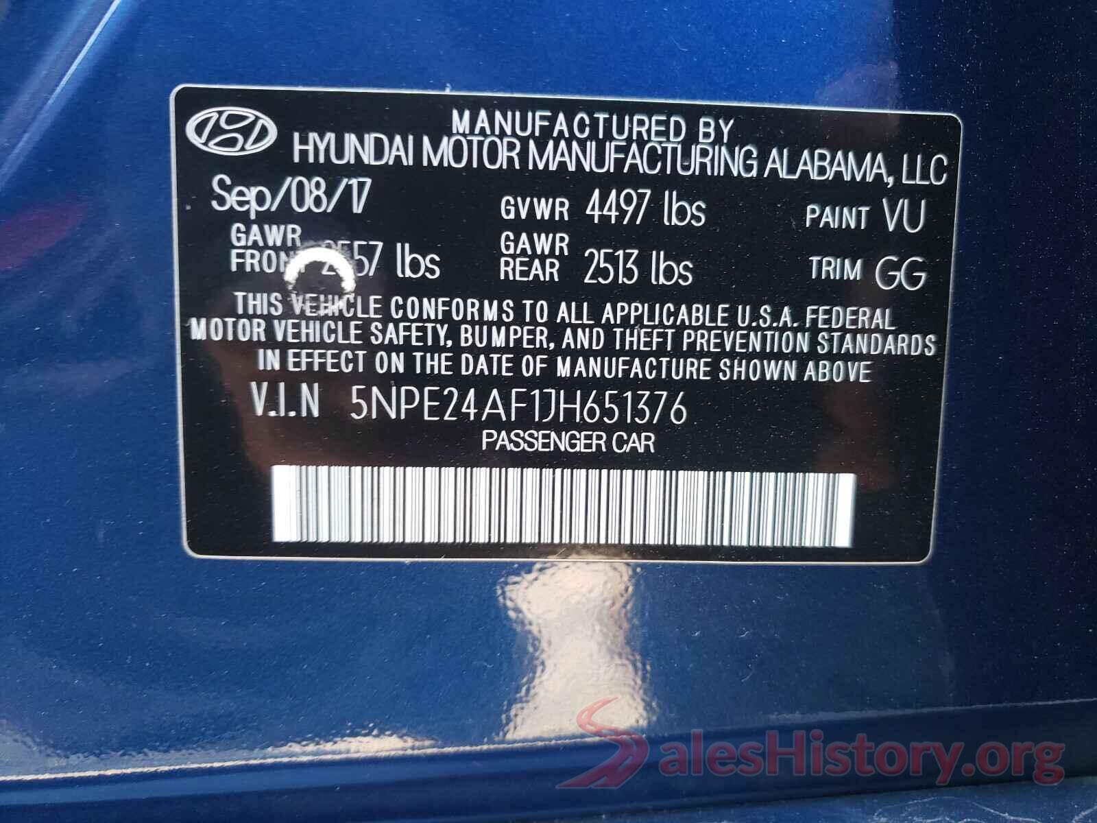 1N4AL3APXHC250404 2018 HYUNDAI SONATA