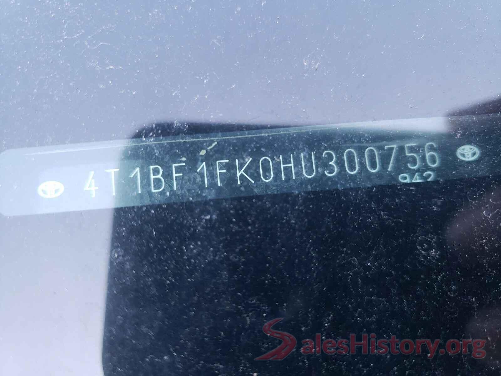 4T1BF1FK0HU300756 2017 TOYOTA CAMRY