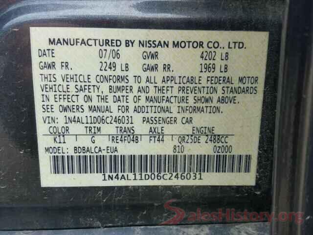 JTDEPRAE6LJ060895 2006 NISSAN ALTIMA