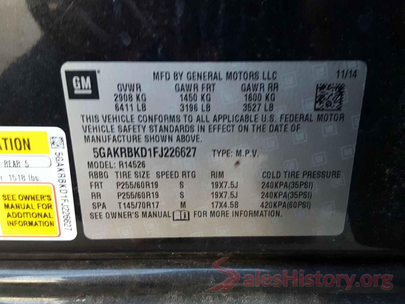 1N4AL3AP0JC163620 2015 BUICK ENCLAVE