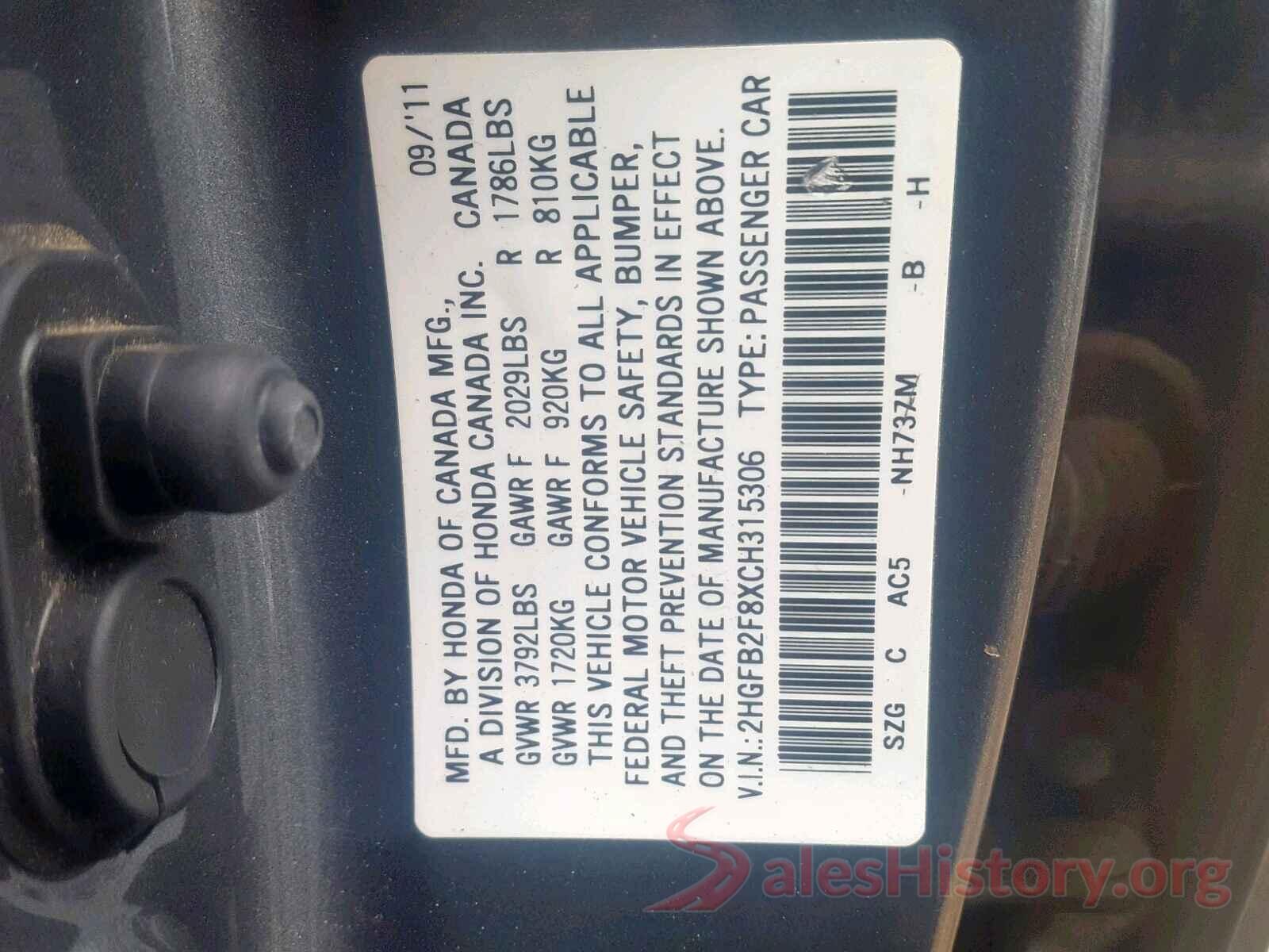 1N4AA6CV1LC371611 2012 HONDA CIVIC