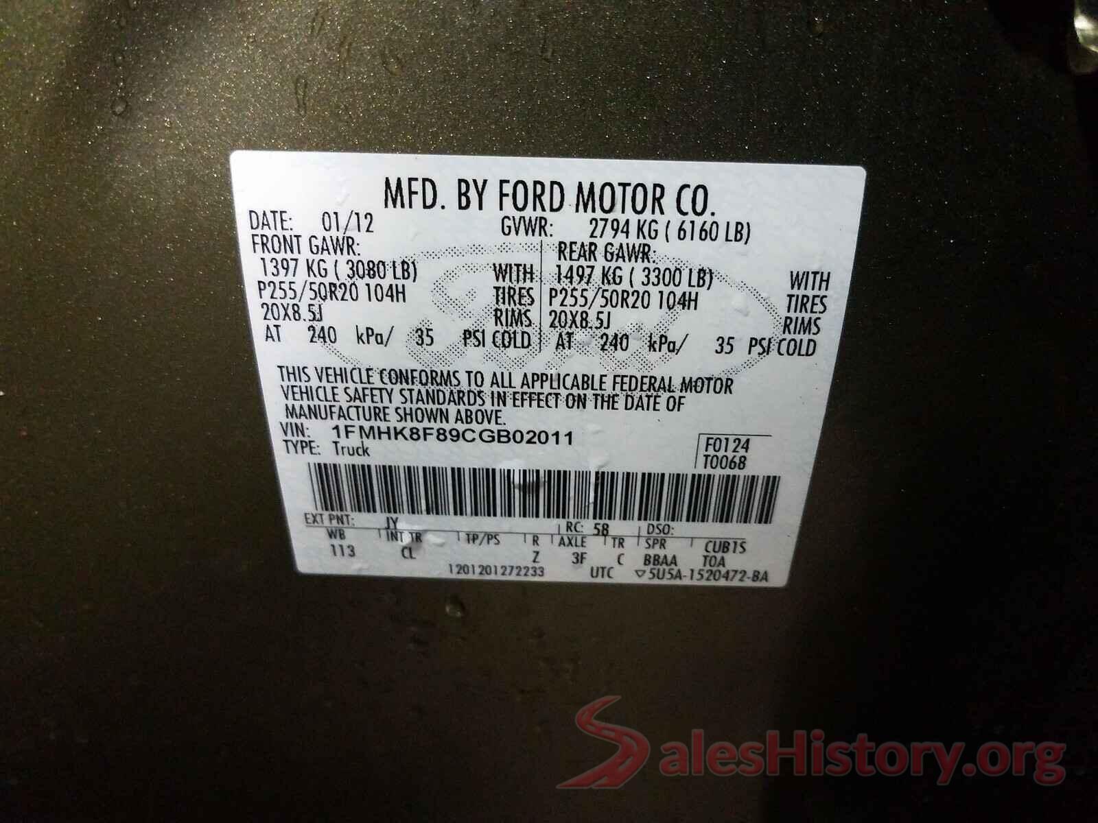 JTDKARFU4H3541728 2012 FORD EXPLORER