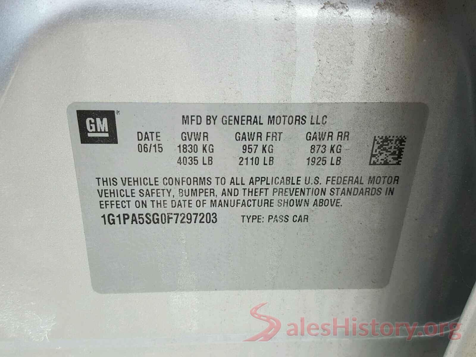 3VW267AJ4GM301771 2015 CHEVROLET CRUZE