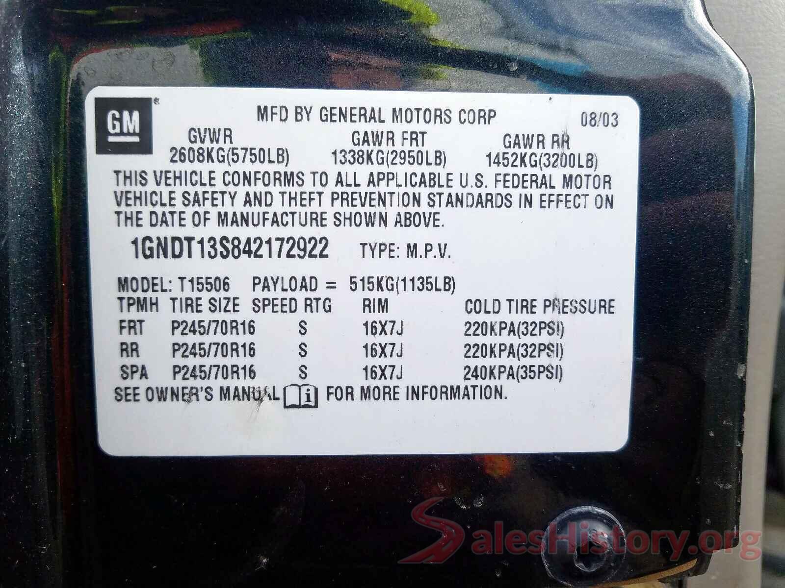 JA4AP3AU9HZ045684 2004 CHEVROLET TRAILBLAZE