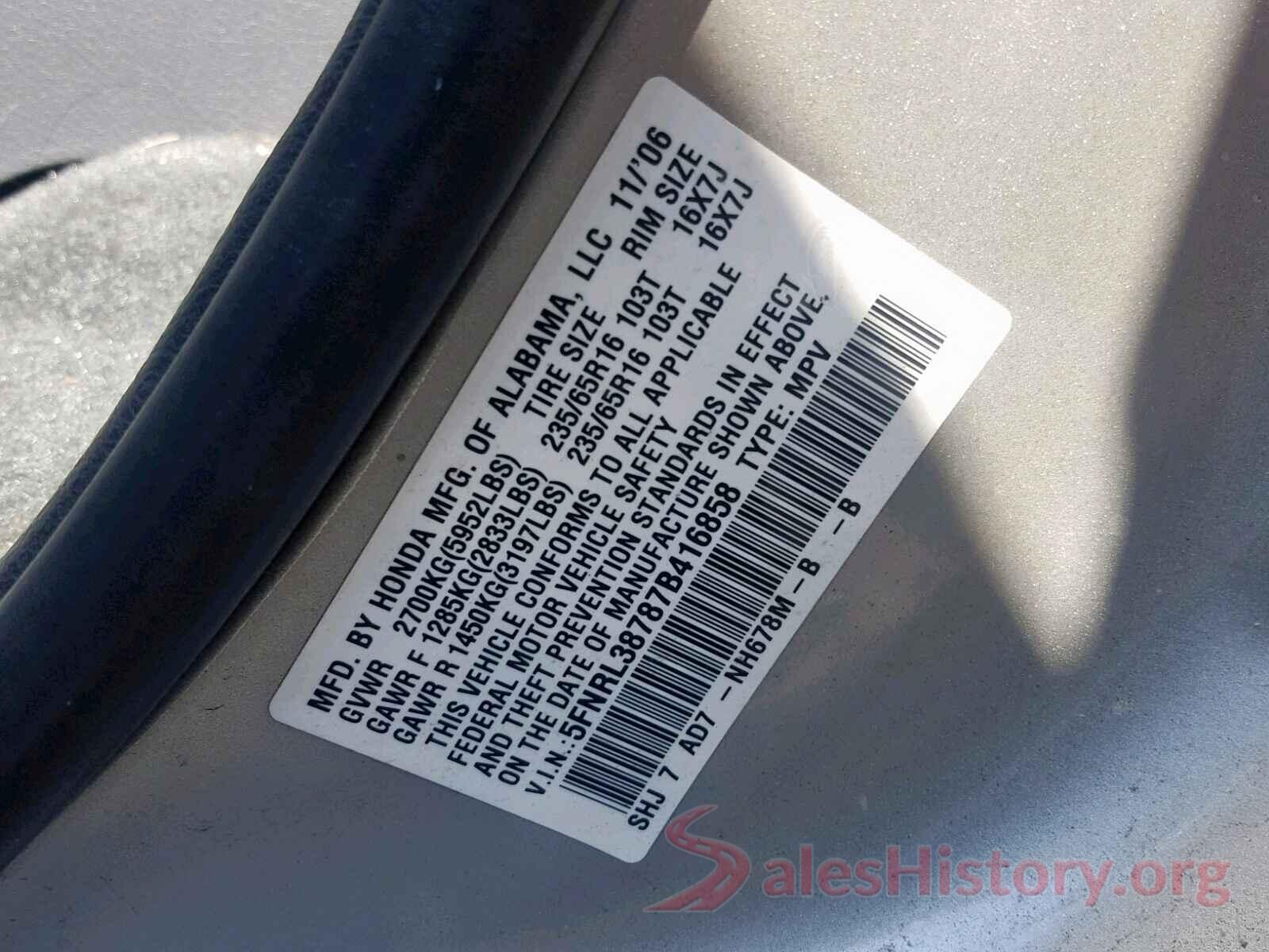 KNDJP3A5XH7445585 2007 HONDA ODYSSEY EX