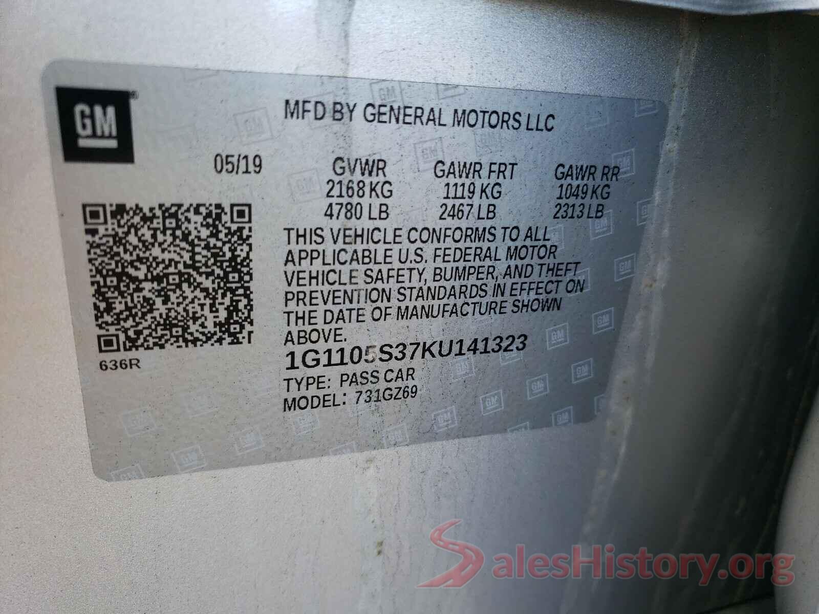 1HGCR2F83GA148290 2019 CHEVROLET IMPALA