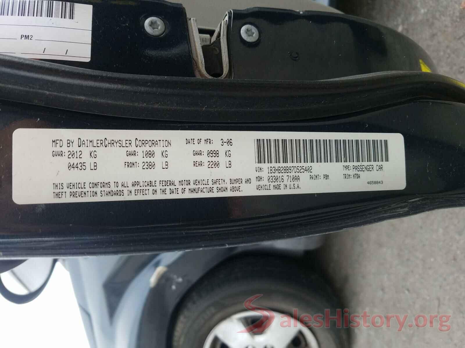 1HGCV1F33KA154576 2007 DODGE CALIBER